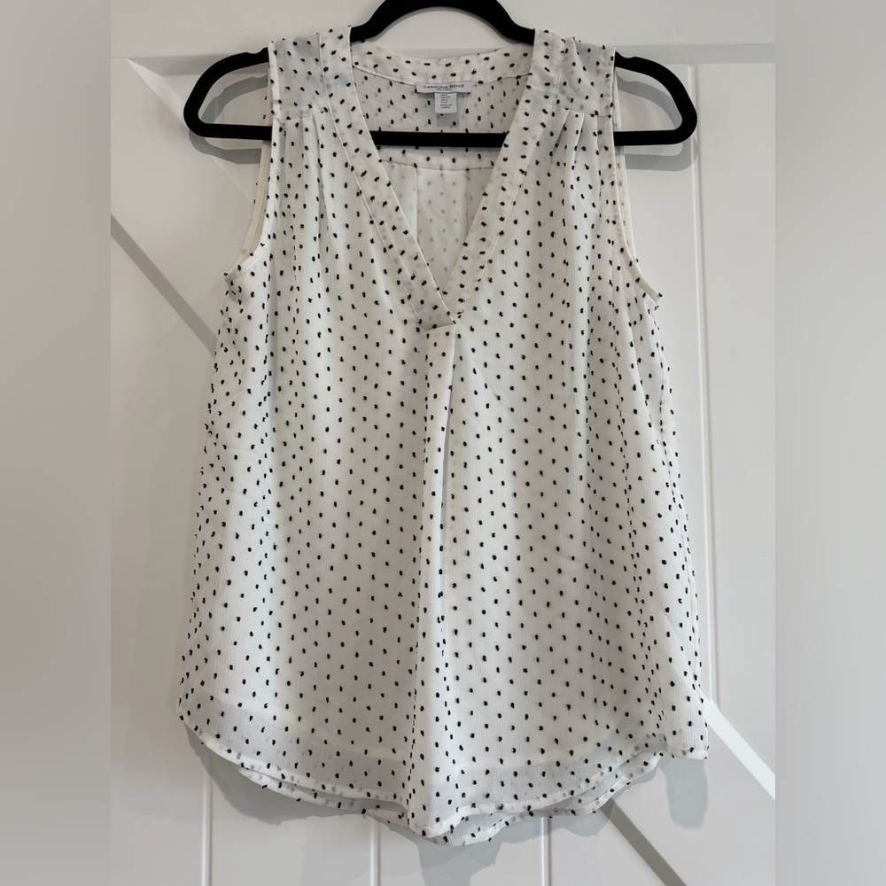 Carolina Belle White and Black Dotted Blouse